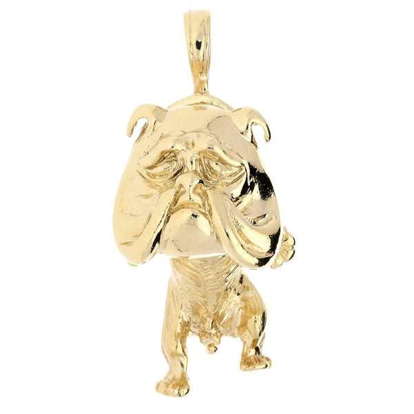9ct Yellow Gold Heavy Bulldog Pendant - 35.50g