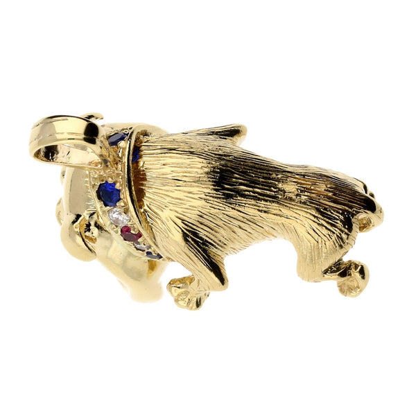 9ct Yellow Gold Heavy Bulldog Pendant - 35.50g