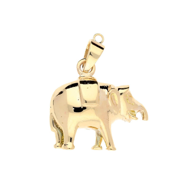 9ct Yellow Gold Elephant Pendant - 16.70g