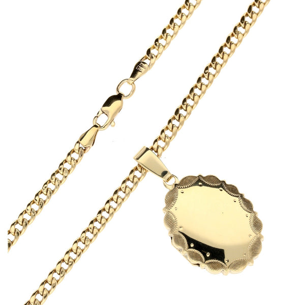 9ct Yellow Gold Locket & Chain - 10.50g