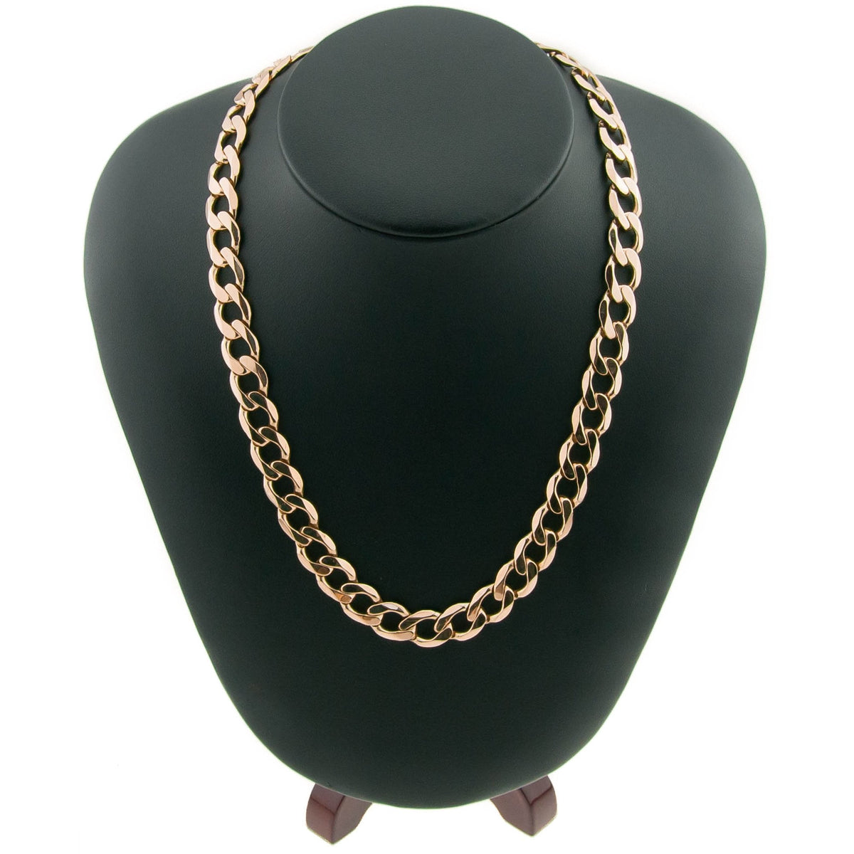 Gents 22" 9ct Yellow Gold Flat Curb Chain - 66.20g
