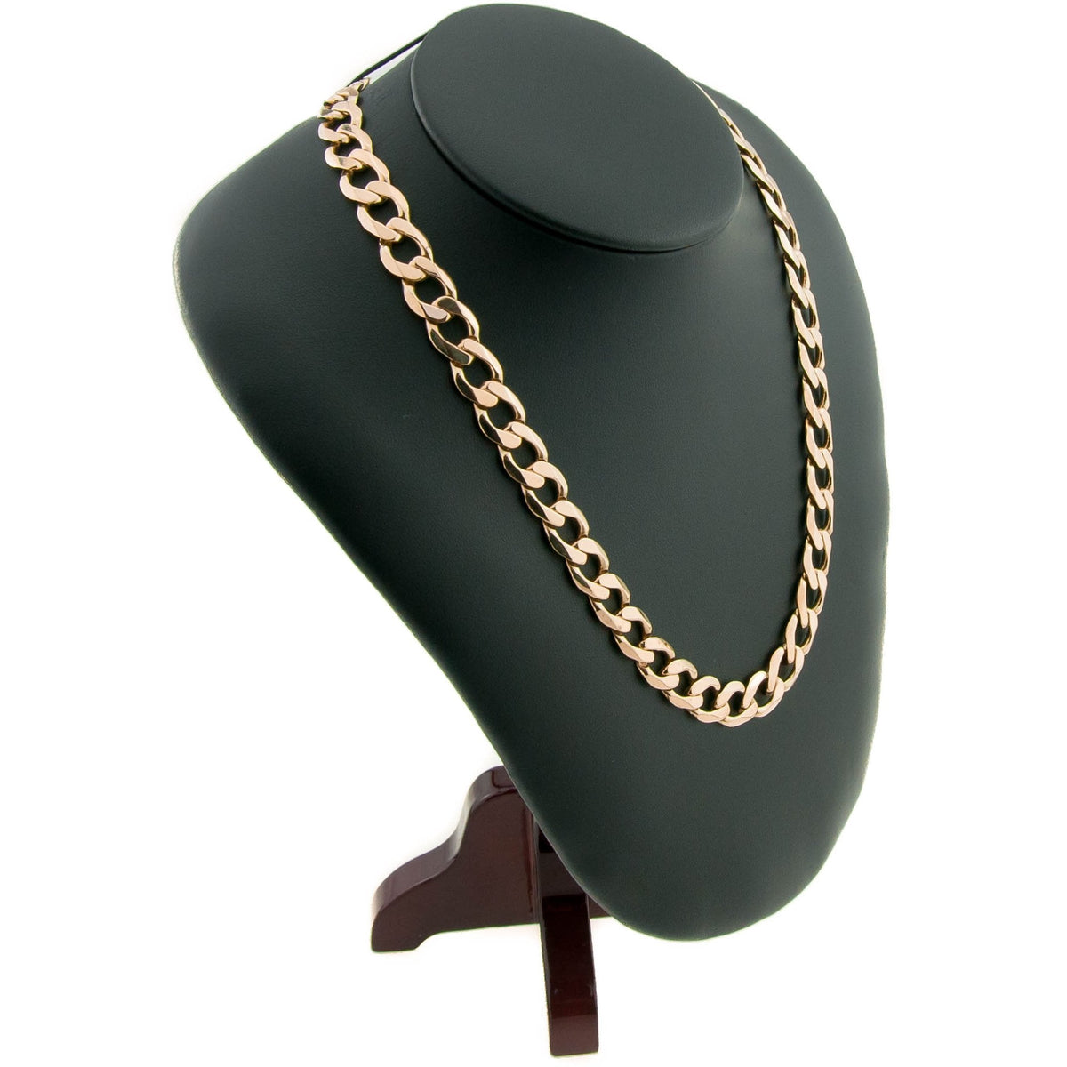 Gents 22" 9ct Yellow Gold Flat Curb Chain - 66.20g