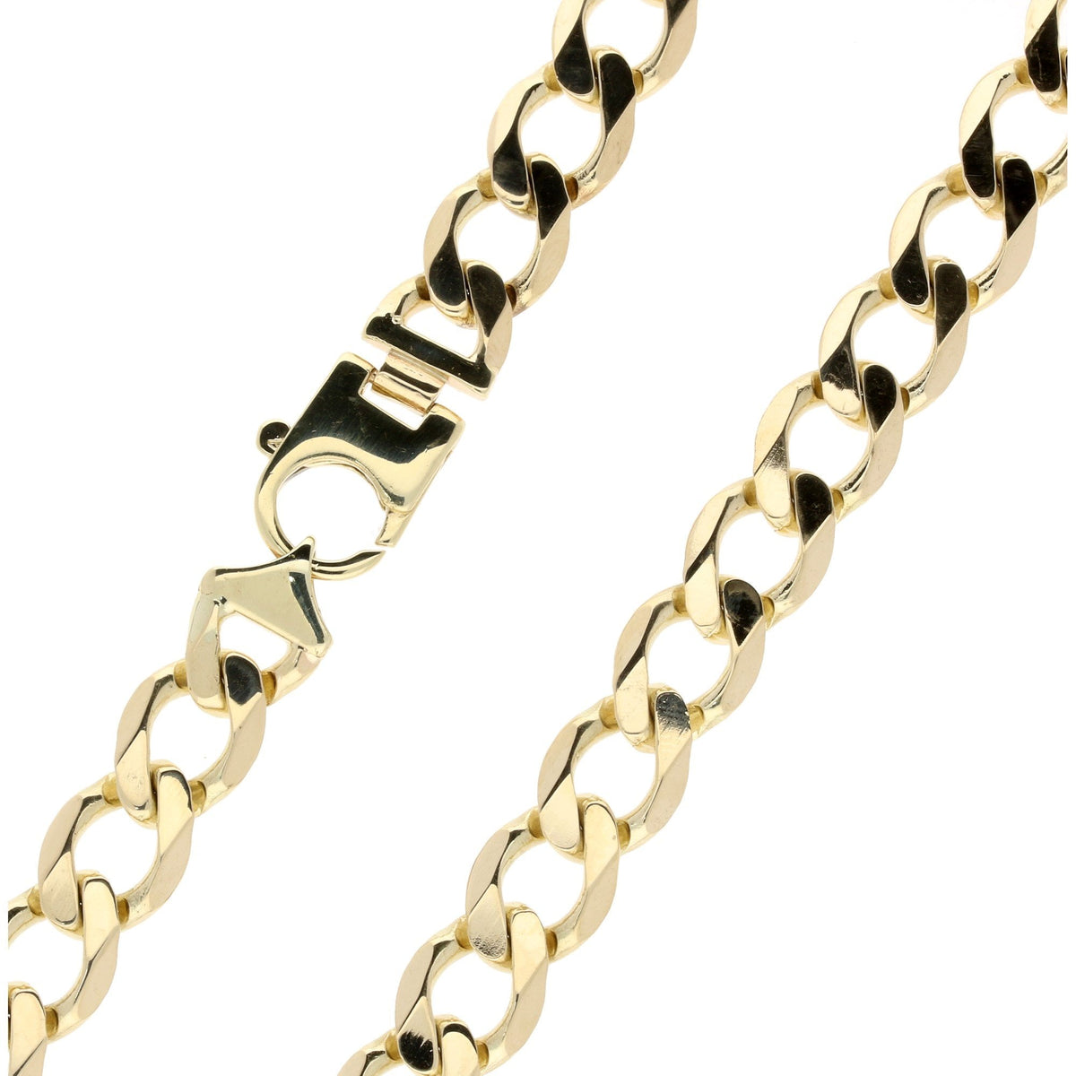 Gents 22" 9ct Yellow Gold Flat Curb Chain - 66.20g