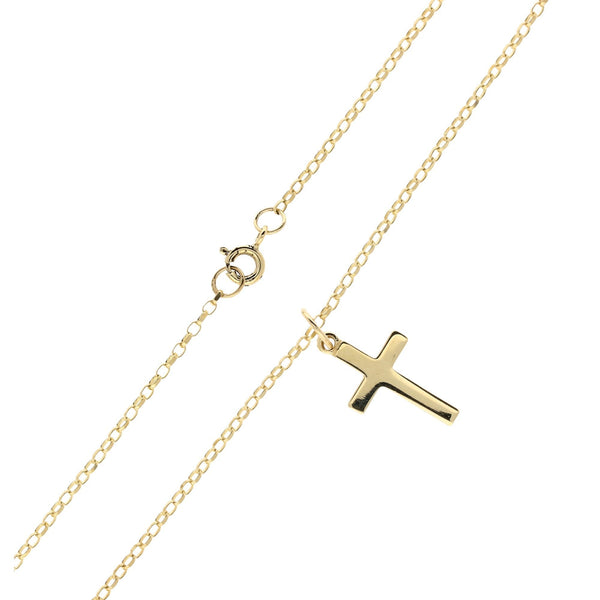 9ct Yellow Gold Cross & Chain - 3.60g