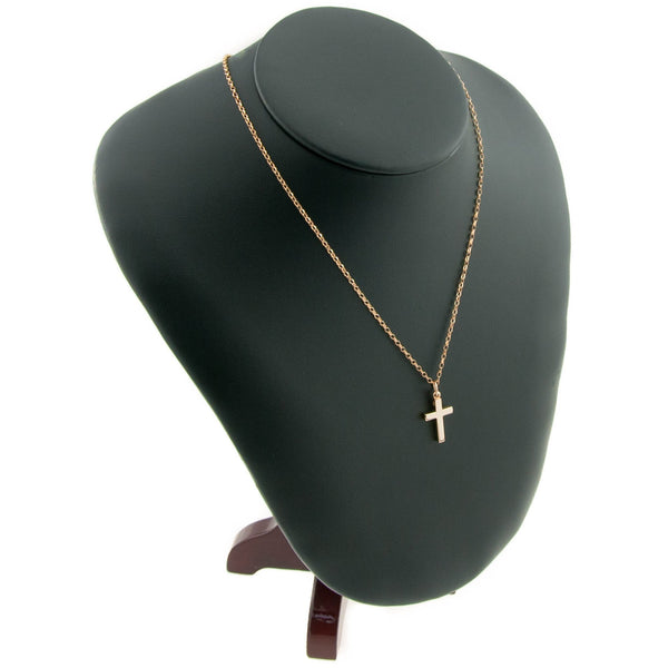 9ct Yellow Gold Cross & Chain - 3.60g