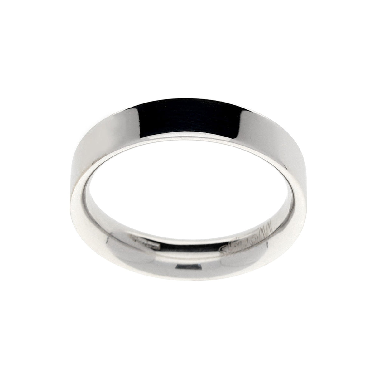 Gents 18ct White Gold 5mm Wedding Ring