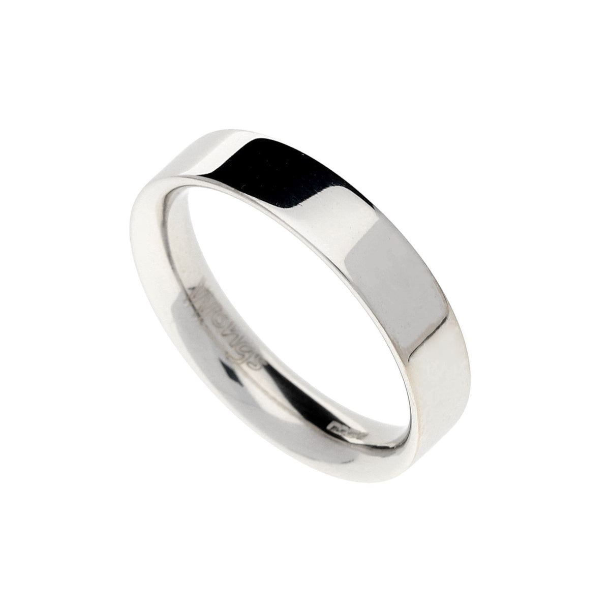 Gents 18ct White Gold 5mm Wedding Ring
