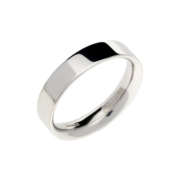 Gents 18ct White Gold 5mm Wedding Ring
