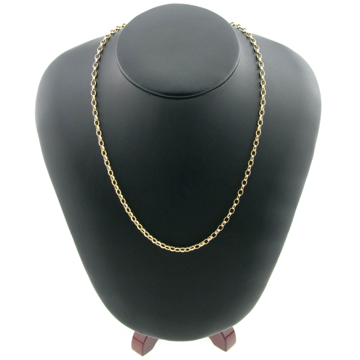 Ladies 22” 9ct Yellow Gold Diamond Cut Belcher Chain - 10.90g