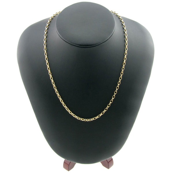 Ladies 22” 9ct Yellow Gold Diamond Cut Belcher Chain - 10.90g
