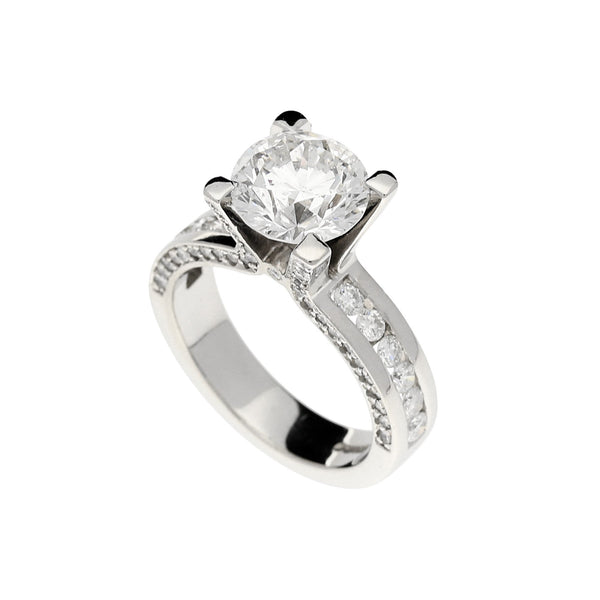 Platinum Diamond Engagement Ring - 3.24ct