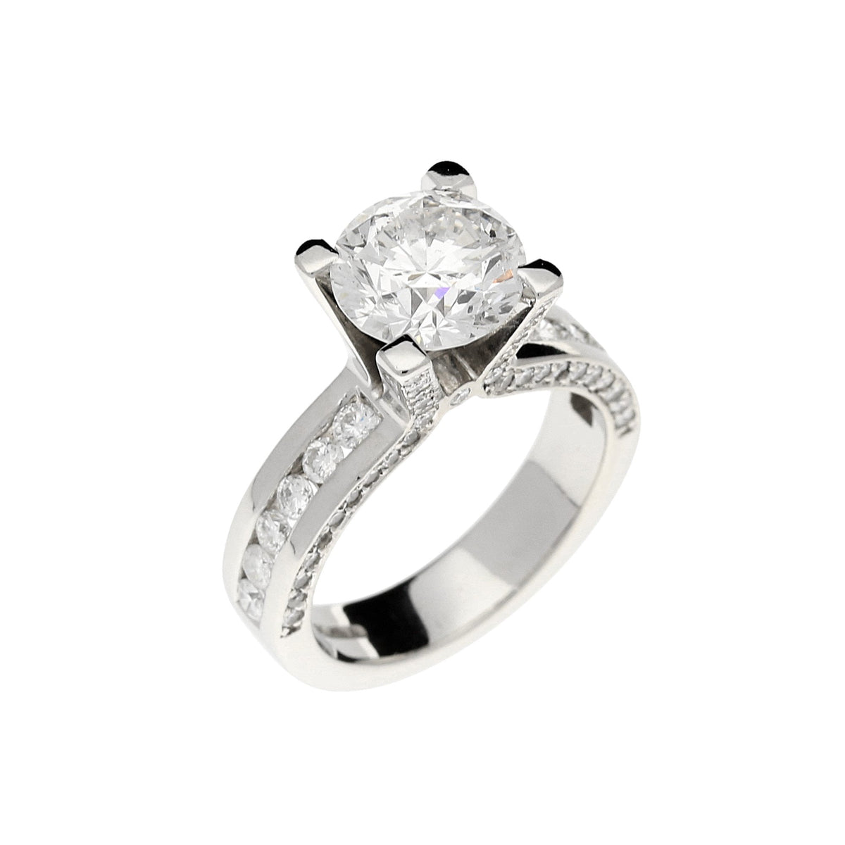 Platinum Diamond Engagement Ring - 3.24ct