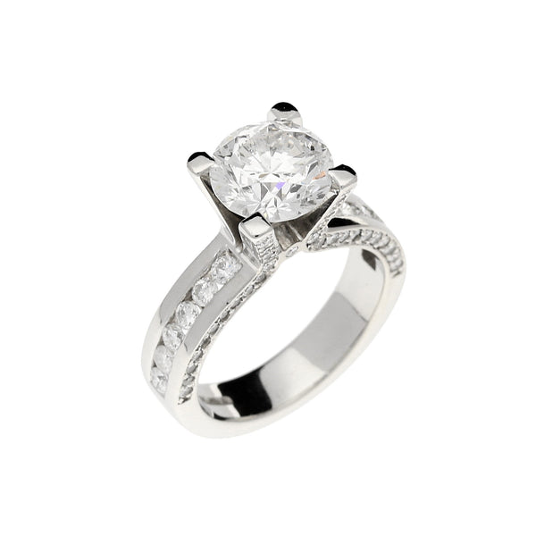 Platinum Diamond Engagement Ring - 3.24ct