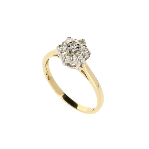 9ct Yellow Gold Diamond Cluster Ring - 0.50ct