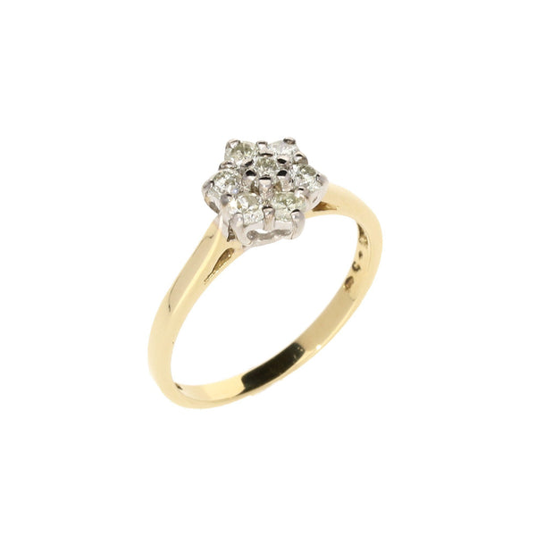 9ct Yellow Gold Diamond Cluster Ring - 0.50ct