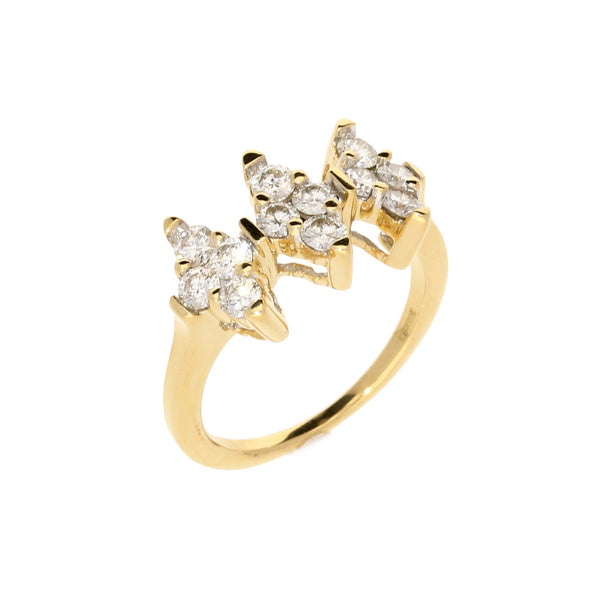 18ct Yellow Gold Fancy Diamond Cluster Ring - 0.75ct