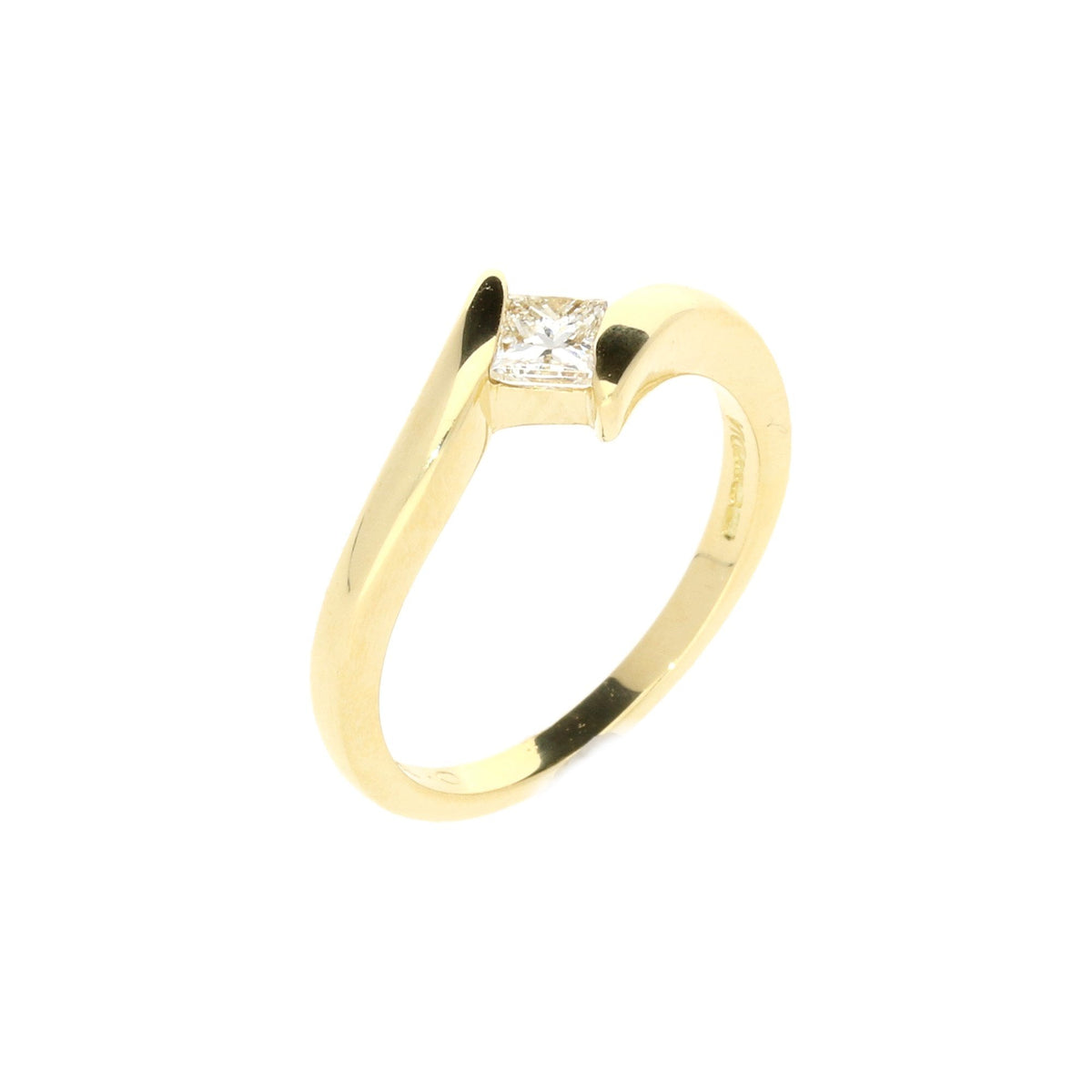 18ct Yellow Gold 0.33ct Princess Cut Diamond Engagement Ring
