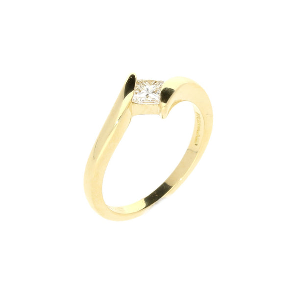 18ct Yellow Gold 0.33ct Princess Cut Diamond Engagement Ring