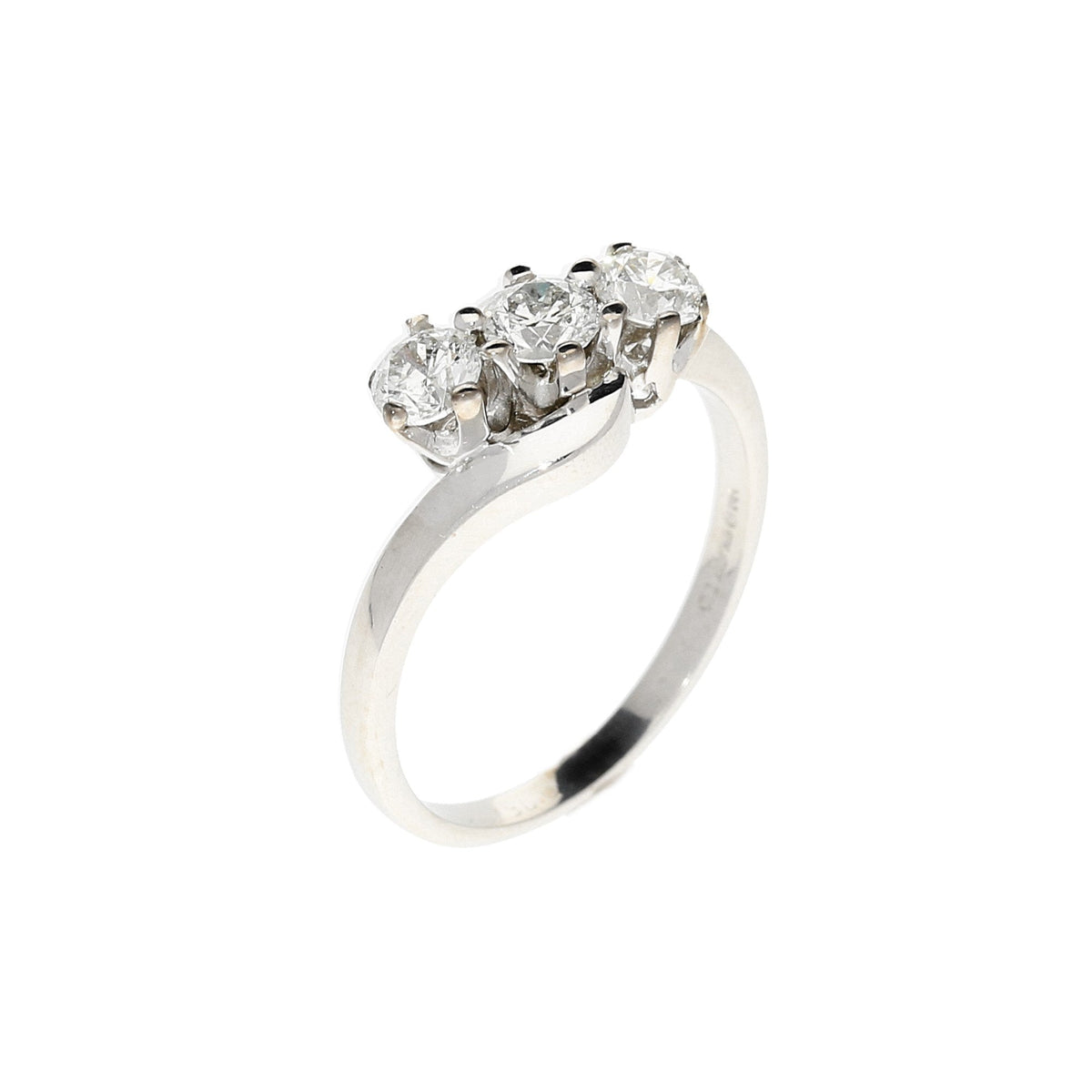 18ct White Gold 3 Stone Diamond Ring 0.75ct
