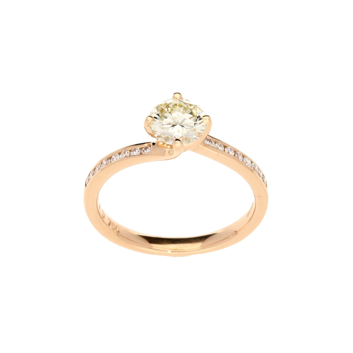 18ct Rose Gold Diamond Engagement Ring - 0.88ct