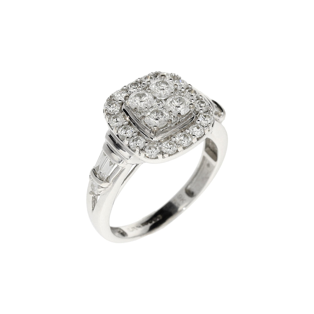 9ct White Gold Diamond Cluster Ring - 0.99ct