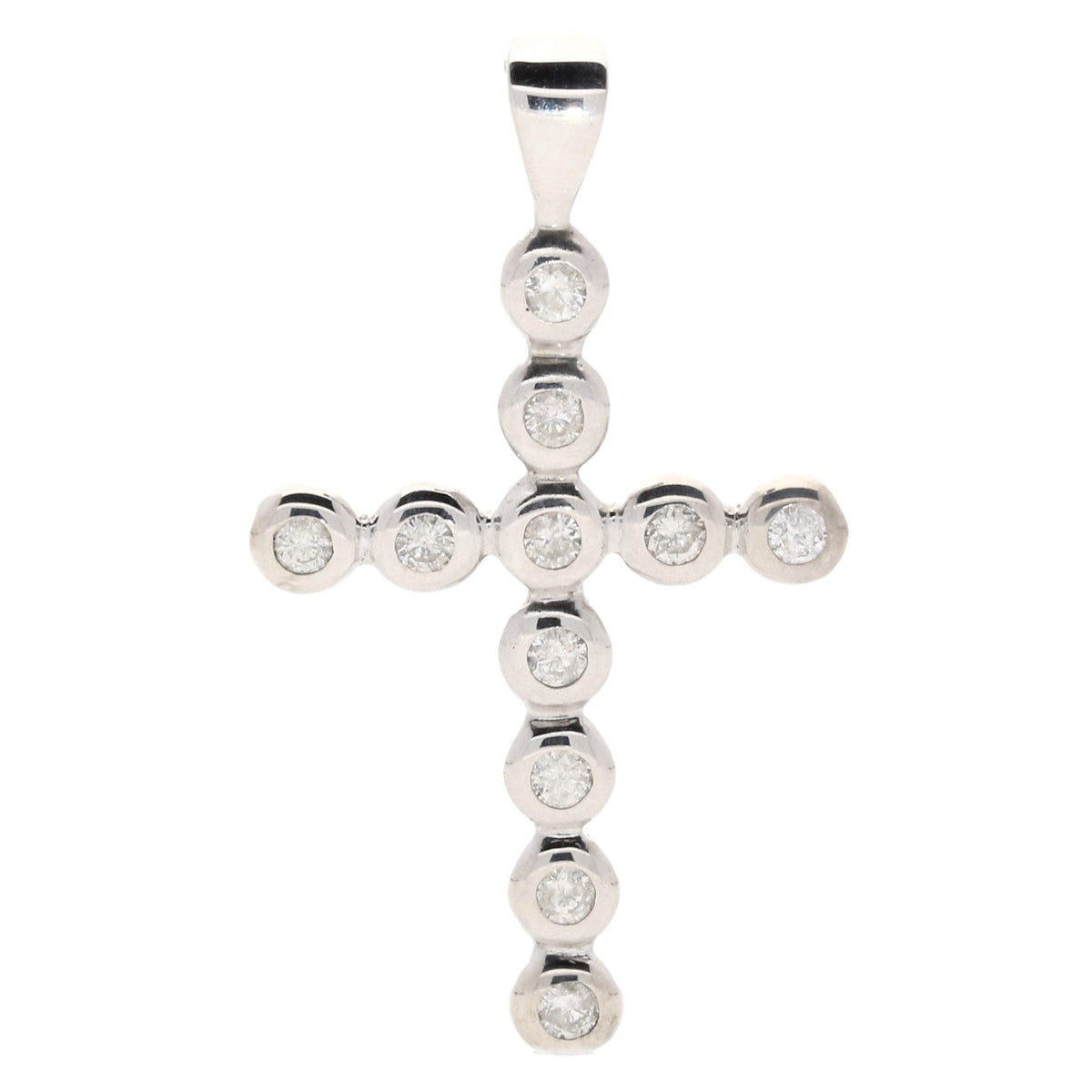 9ct White Gold Diamond Cross Pendant - 0.50ct