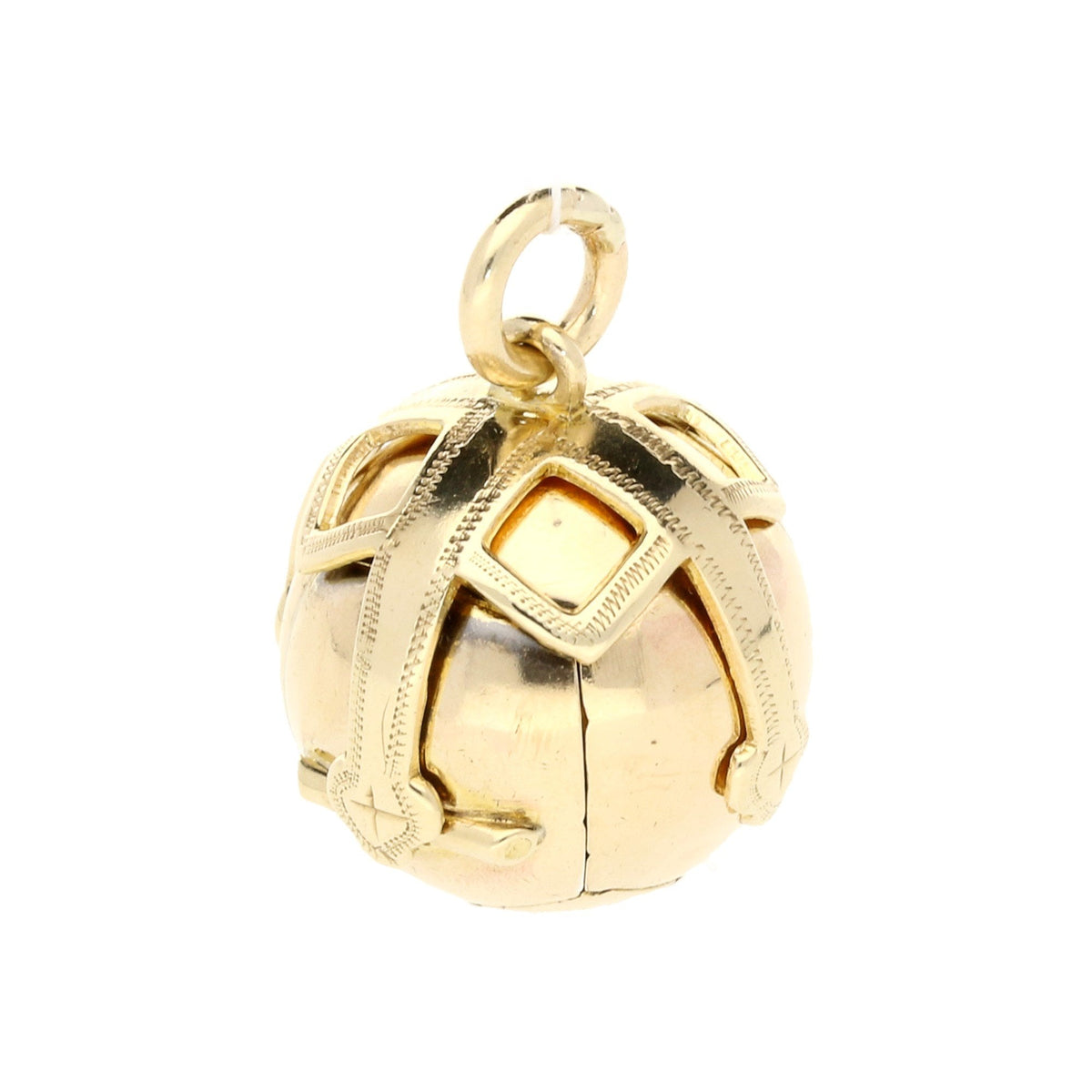 9ct Yellow Gold & Silver Masonic Ball Pendant/Charm 12.7g