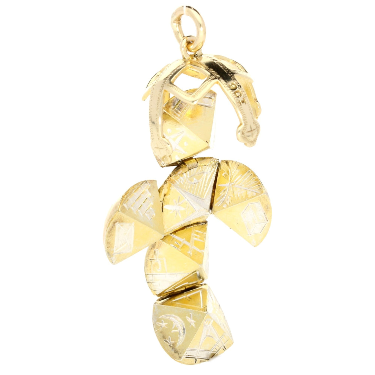 9ct Yellow Gold & Silver Masonic Ball Pendant/Charm 12.7g