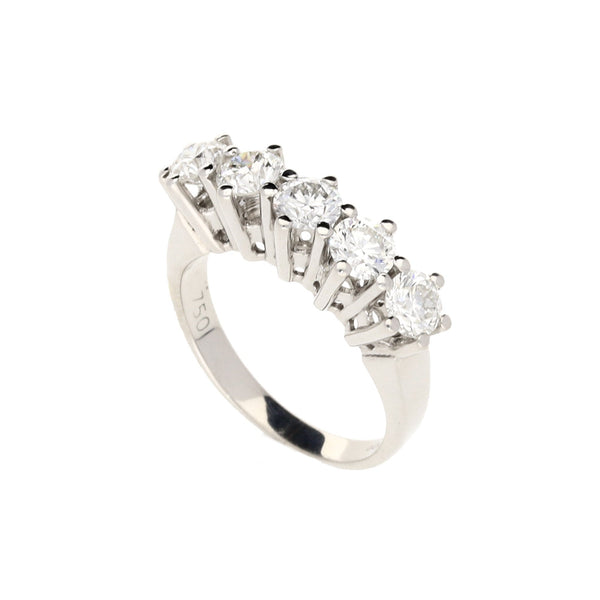 18ct White Gold Five Stone Diamond Ring - 1.50ct