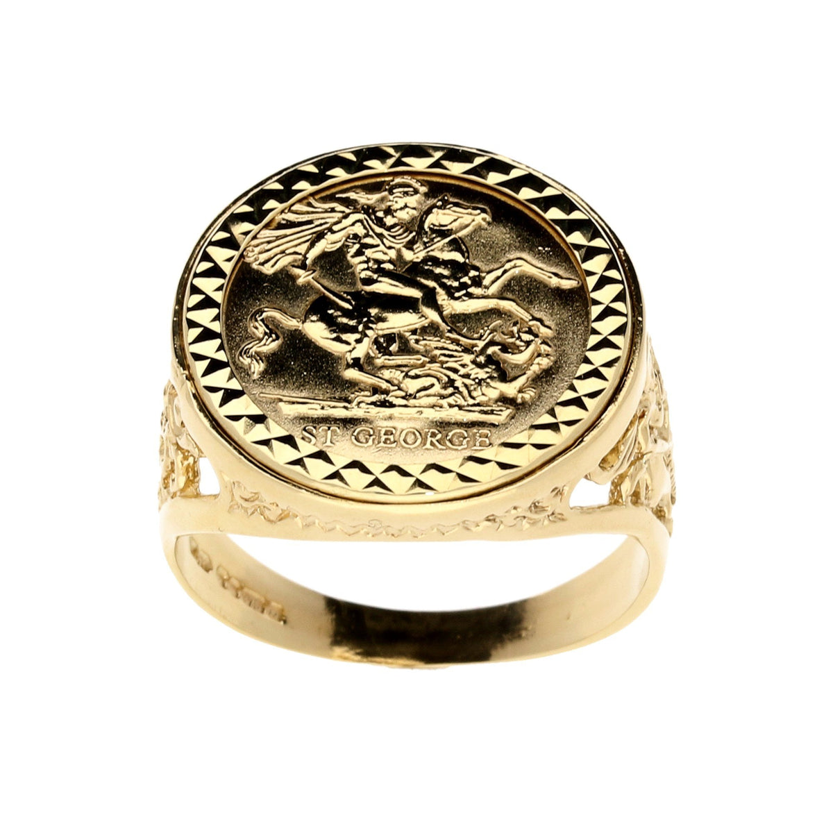 9ct Yellow Gold St George Ring - 8.3g