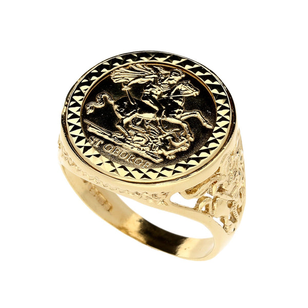 9ct Yellow Gold St George Ring - 8.3g