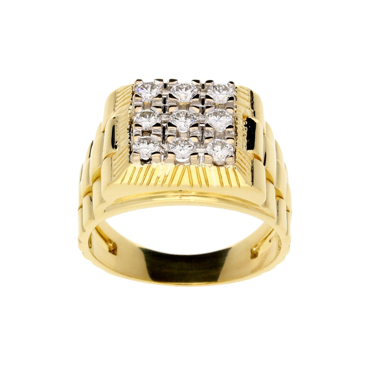 18ct Yellow Gold 1.00ct Diamond Signet Ring - 13.1g