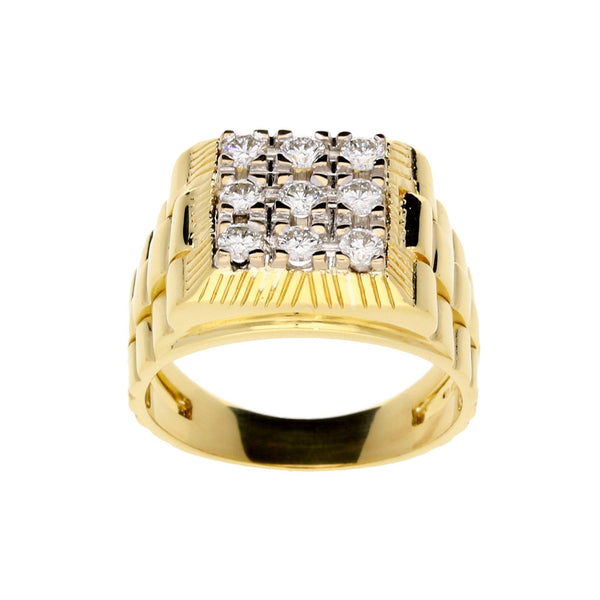 18ct Yellow Gold 1.00ct Diamond Signet Ring - 13.1g