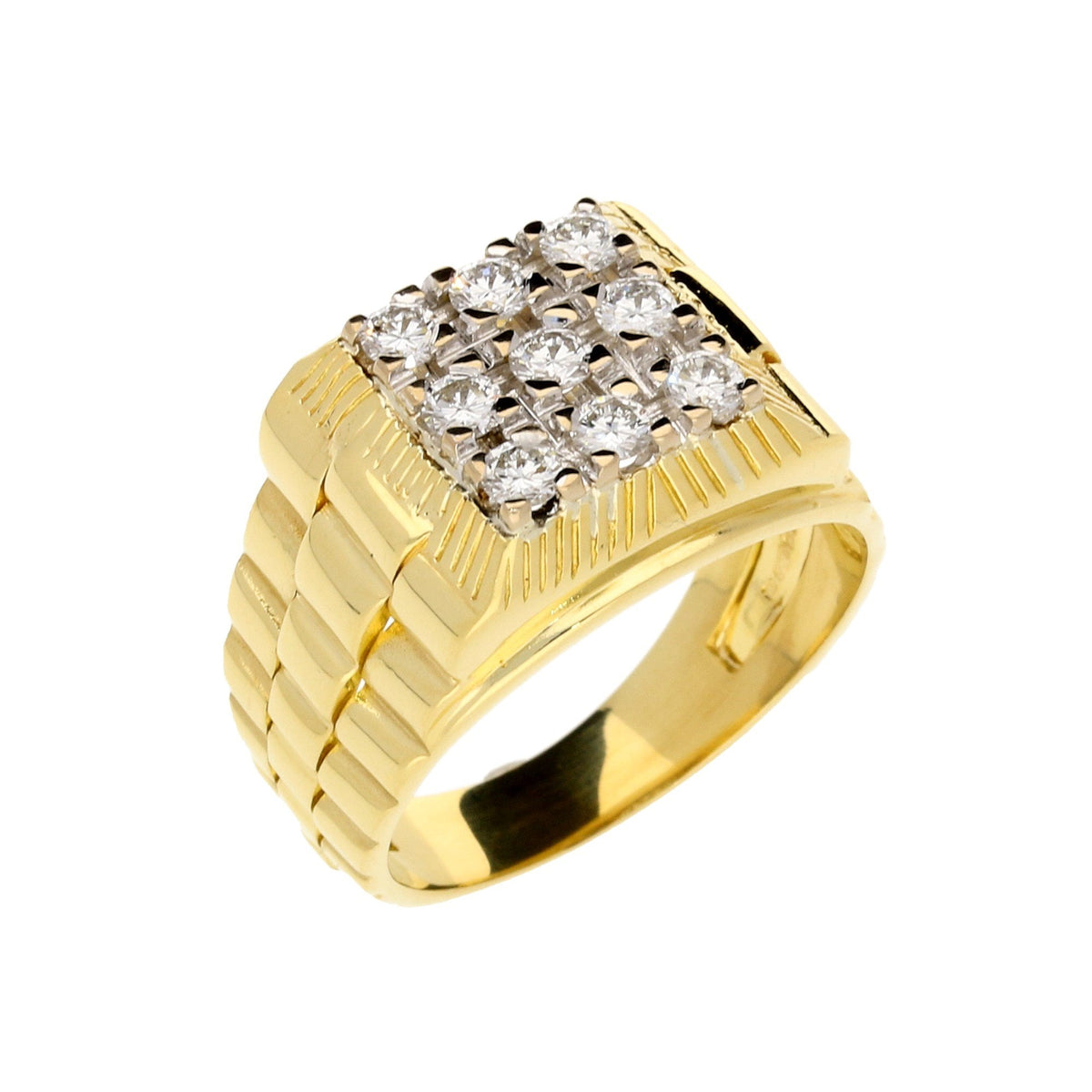 18ct Yellow Gold 1.00ct Diamond Signet Ring - 13.1g