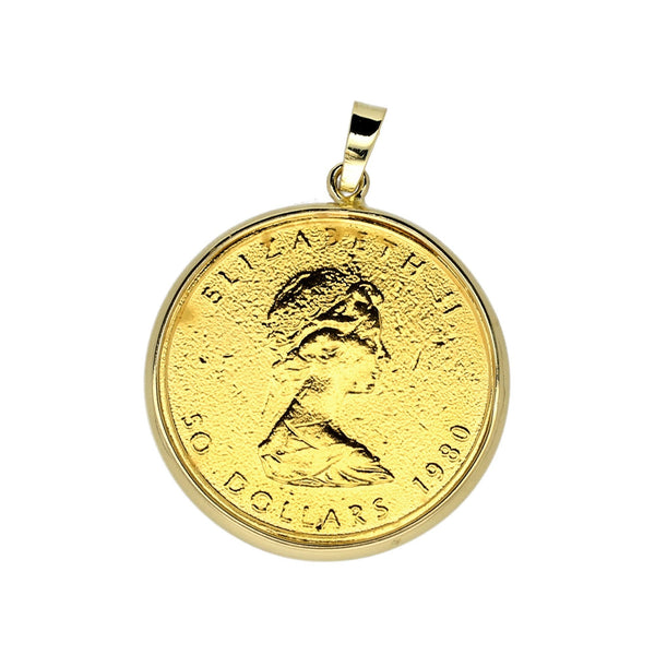 1980 Canada 1 oz Gold Maple Leaf Coin Pendant
