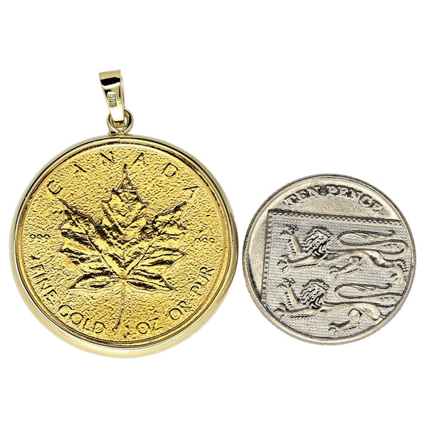1980 Canada 1 oz Gold Maple Leaf Coin Pendant