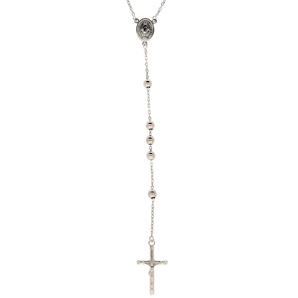 9ct White Gold Rosary Beads -  20.4 grams