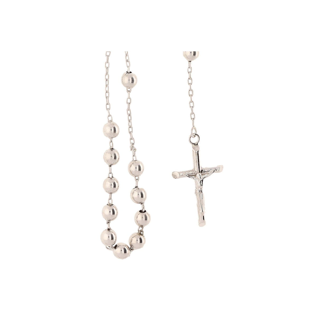 9ct White Gold Rosary Beads -  20.4 grams