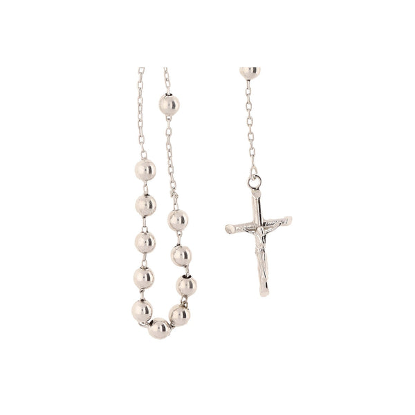 9ct White Gold Rosary Beads -  20.4 grams