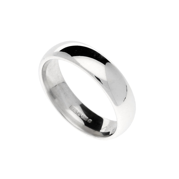 18ct White Gold Mens Wedding Ring - 10.8g