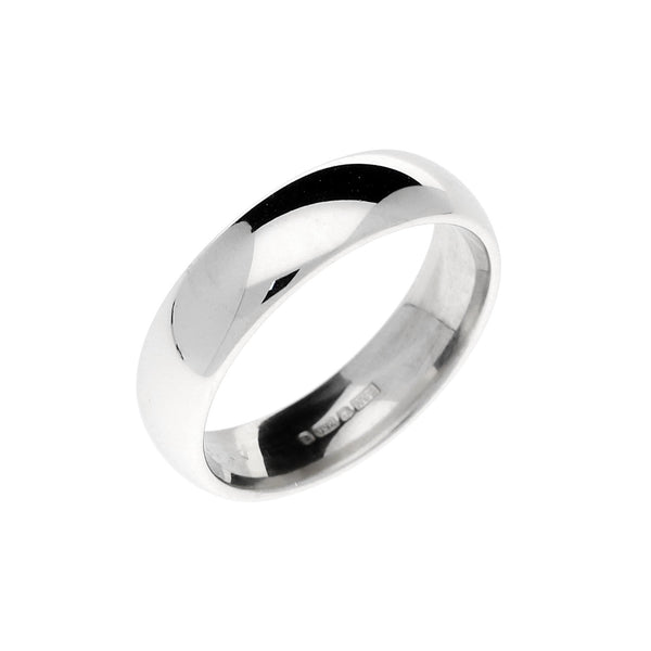 18ct White Gold Mens Wedding Ring - 10.8g
