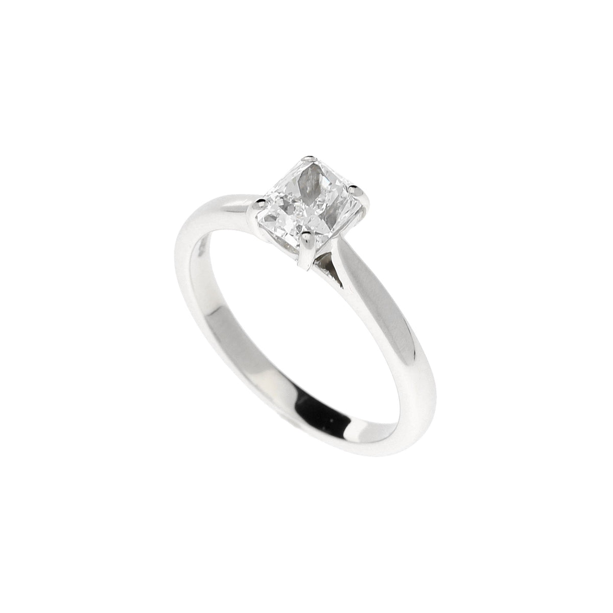 1.00ct Radiant Cut Platinum Diamond Engagement Ring