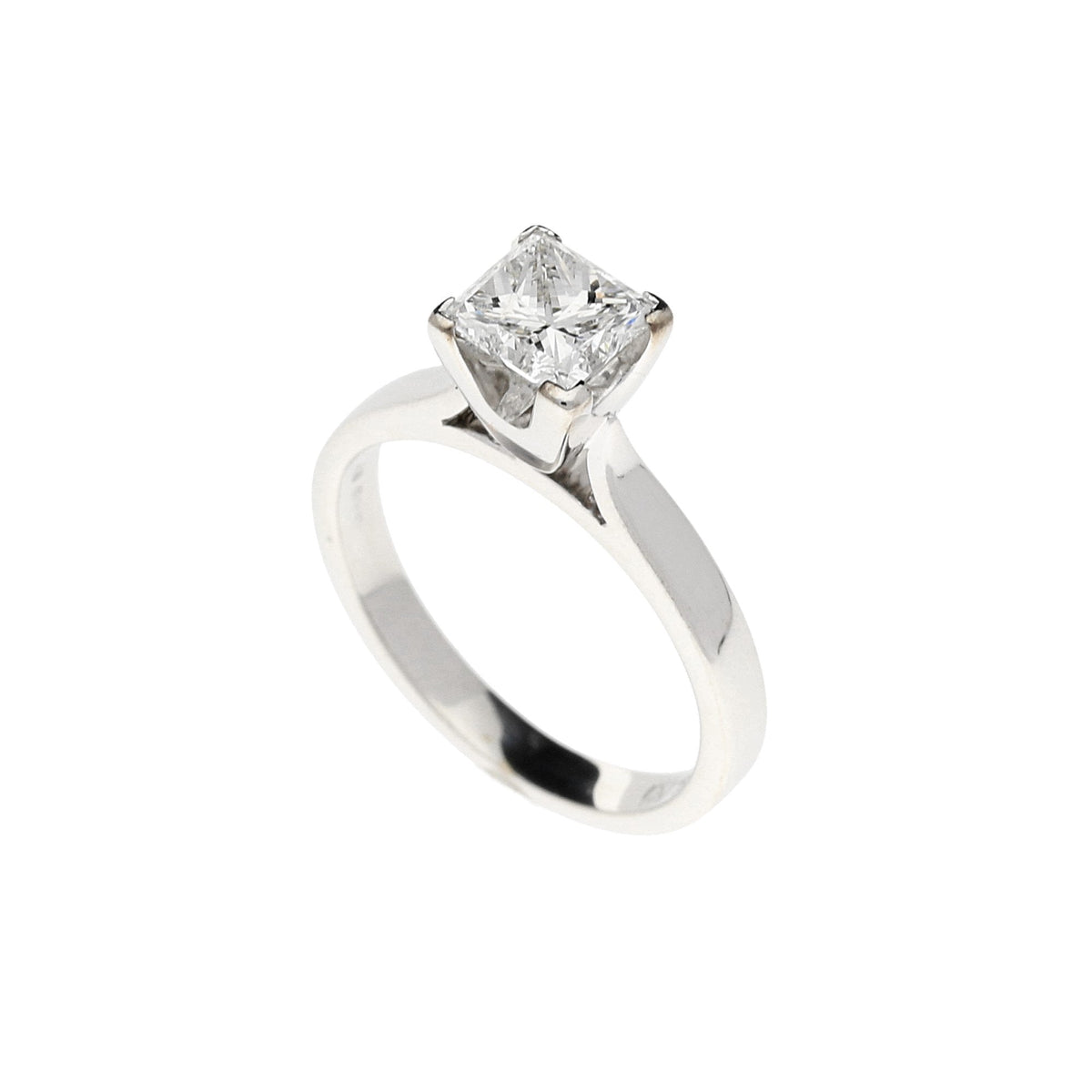 18ct White Gold Princess Cut Diamond Engagement Ring - 1.03ct