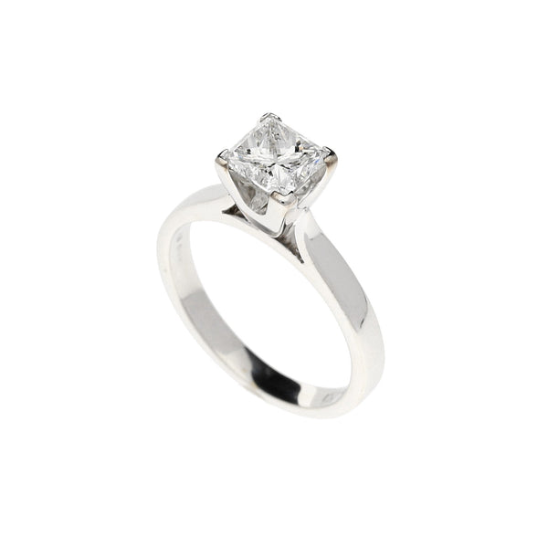 18ct White Gold Princess Cut Diamond Engagement Ring - 1.03ct