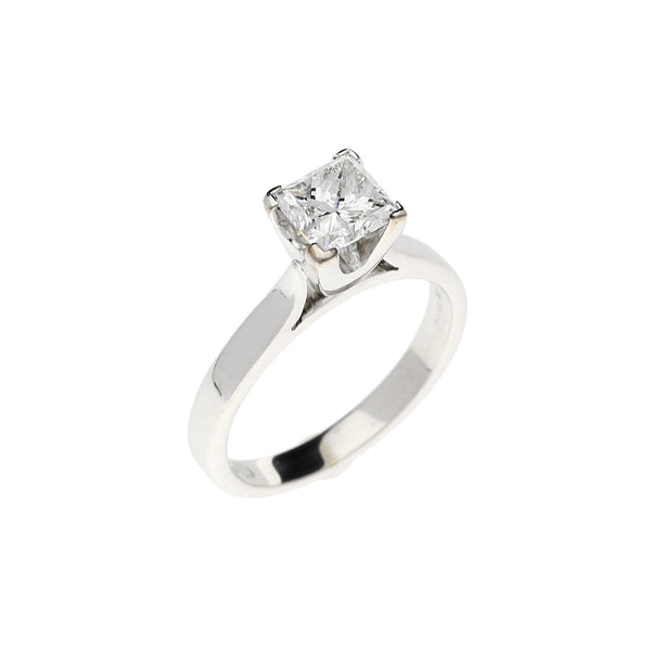 18ct White Gold Princess Cut Diamond Engagement Ring - 1.03ct
