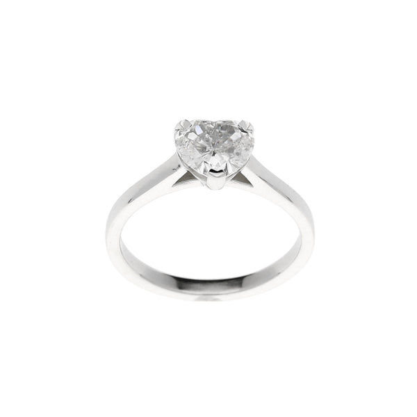 Platinum Heart Cut Diamond Engagement Ring - 1.16ct