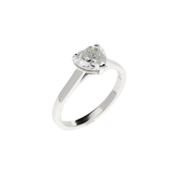 Platinum Heart Cut Diamond Engagement Ring - 1.16ct