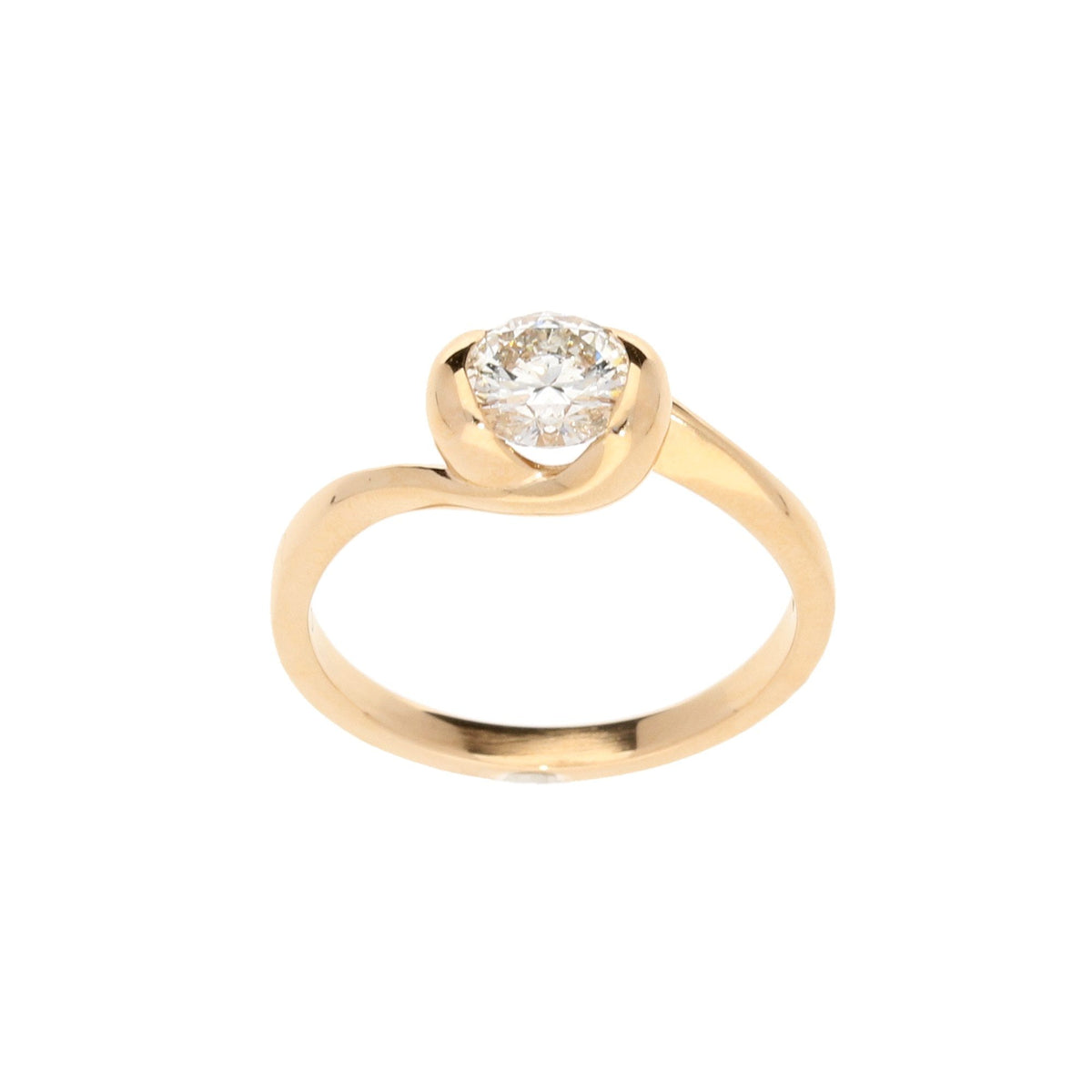 18ct Rose Gold Tulip Diamond Engagement Ring - 0.72ct