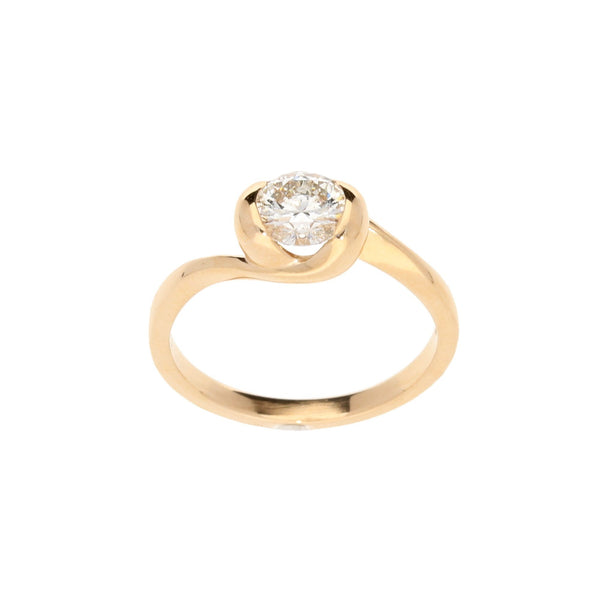 18ct Rose Gold Tulip Diamond Engagement Ring - 0.72ct