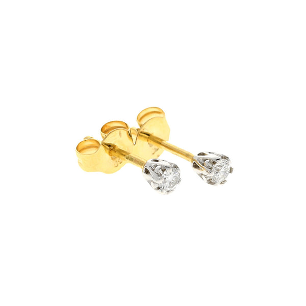 18ct Gold Diamond Stud Earrings - 0.16ct